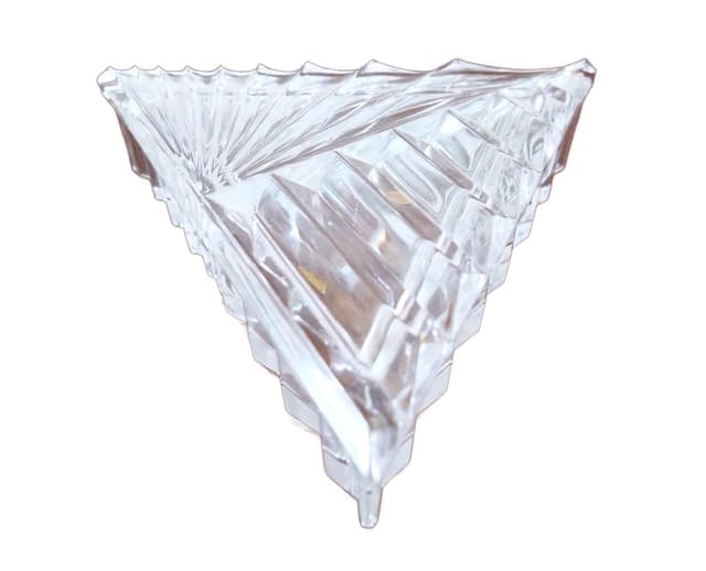 Modernist Sugar Bowl, Transparent Crystal, France, 1950s - DIMENSION