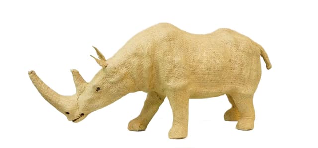 Rhinoceros figure, beige jute, Germany, 1960s - DIMENSION
