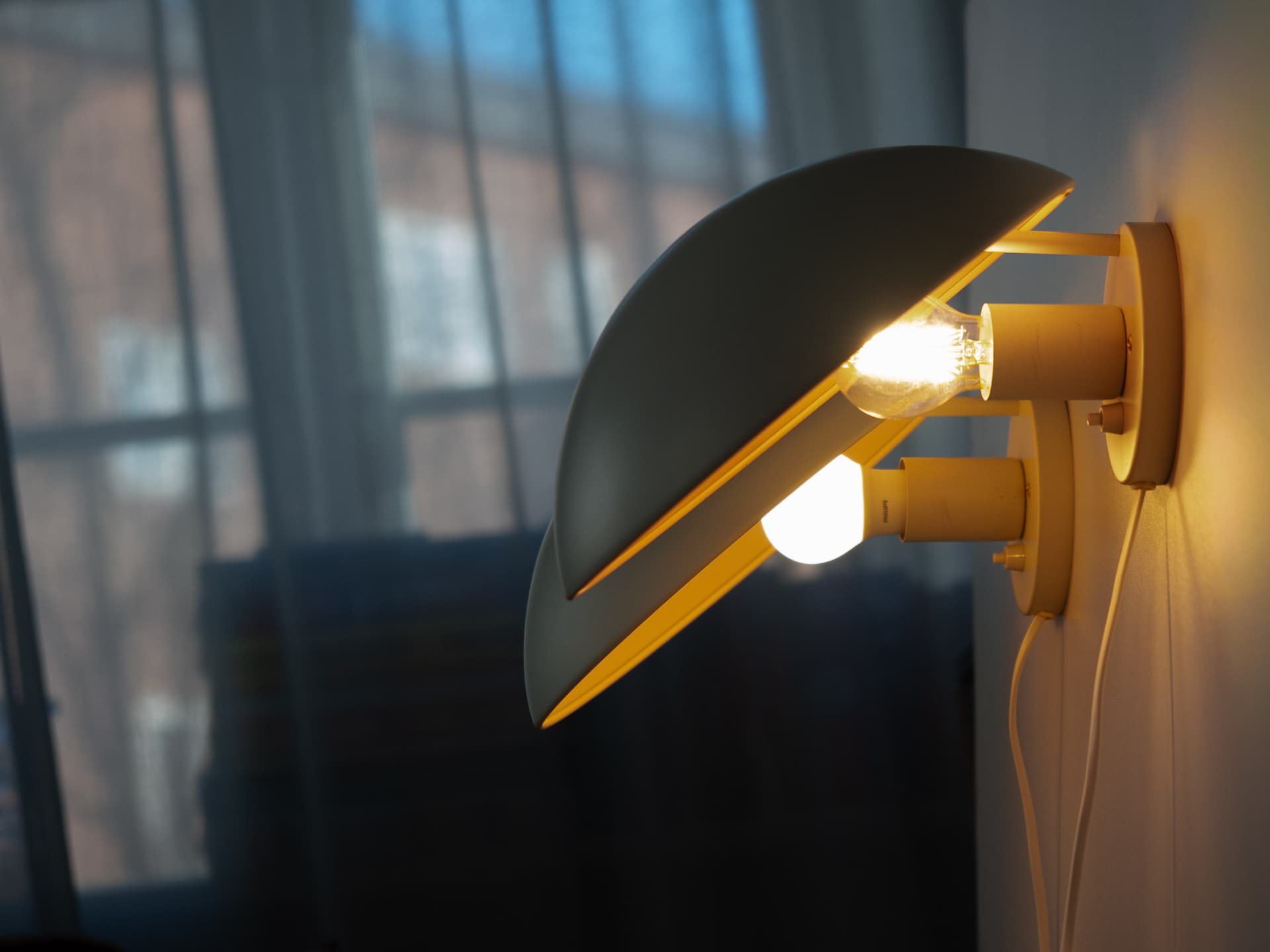 Pair of wall sconces PH Hat Maxi, grey aluminium, by P. Henningsen, Louis Poulsen, Denmark, 1960s. - 260682