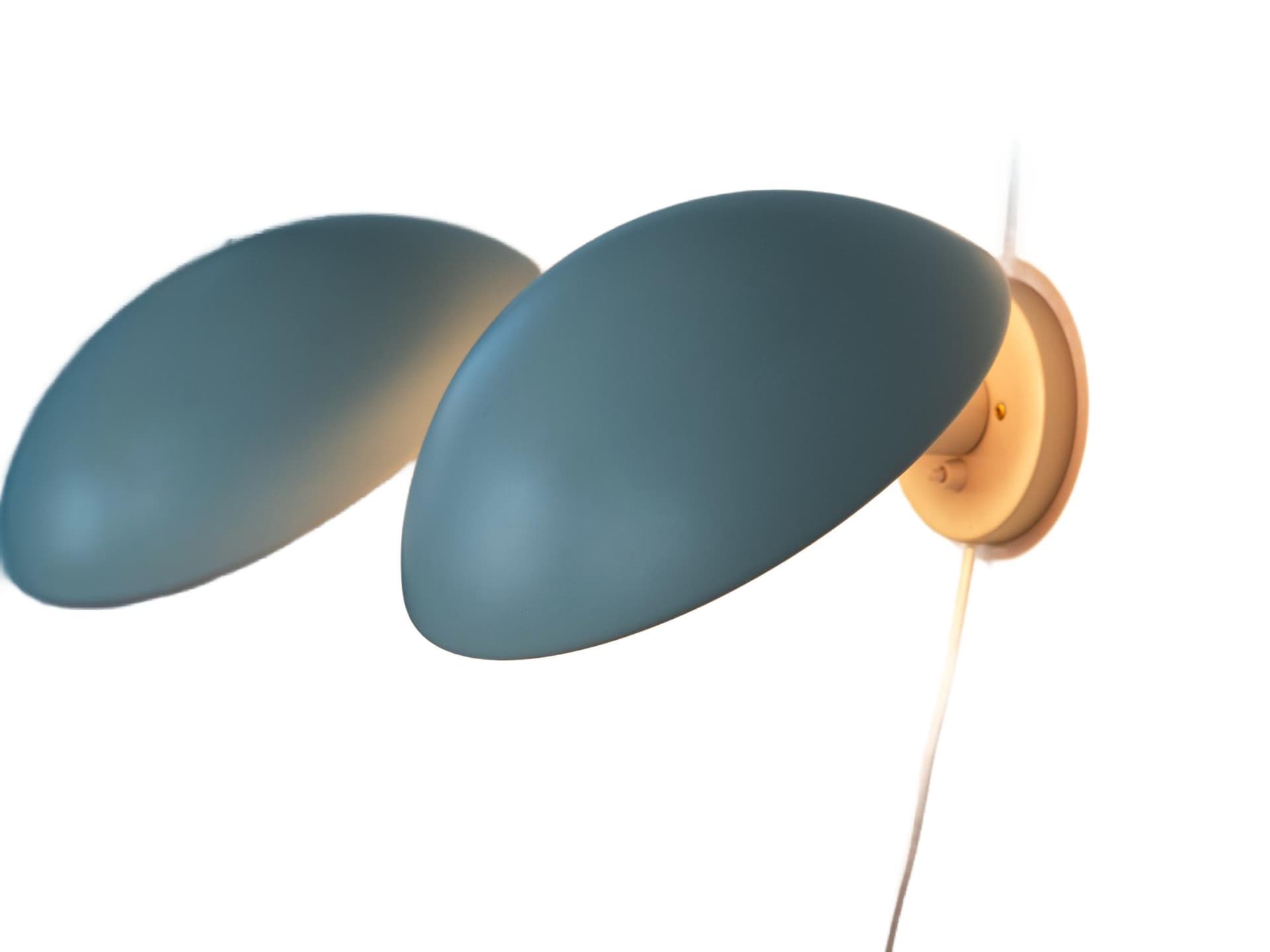 Pair of wall sconces PH Hat Maxi, grey aluminium, by P. Henningsen, Louis Poulsen, Denmark, 1960s.