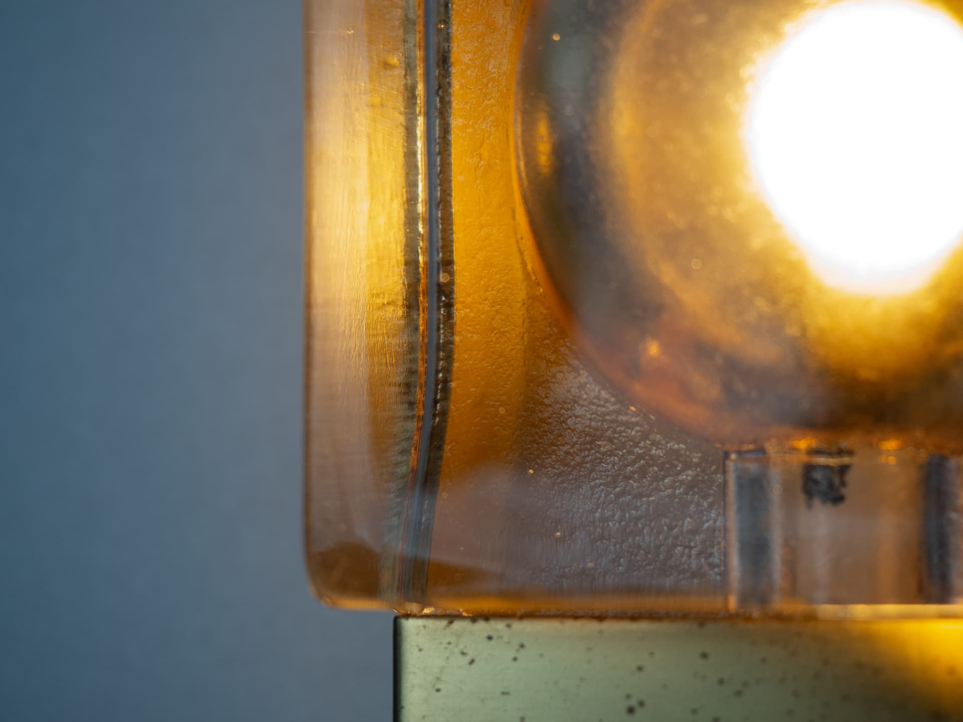 Pair of wall sconces Maritim, gold brass, clear glass, Vitrika, Denmark, 1960s - 260703