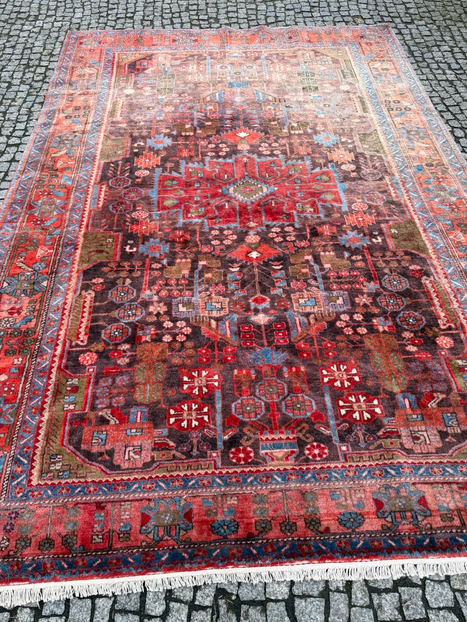 Dywan Hamadan 310x210 cm, czerwony, wełna, Iran - 260716