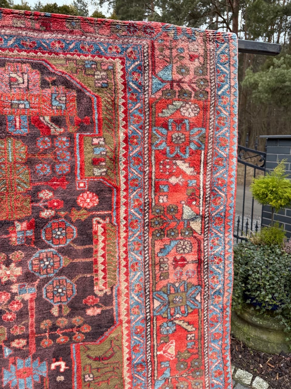 Dywan Hamadan 310x210 cm, czerwony, wełna, Iran - 260713