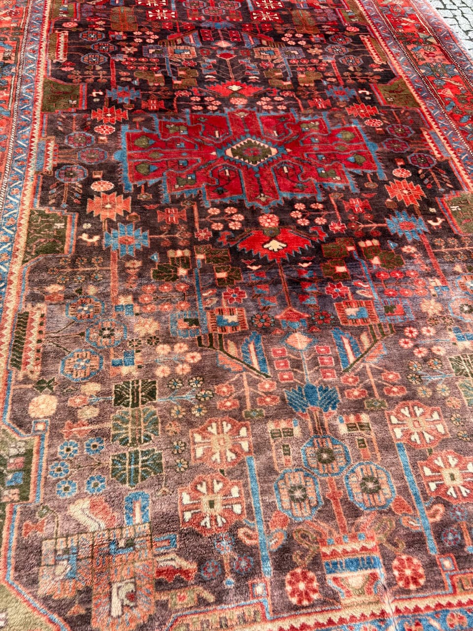 Dywan Hamadan 310x210 cm, czerwony, wełna, Iran - 260715