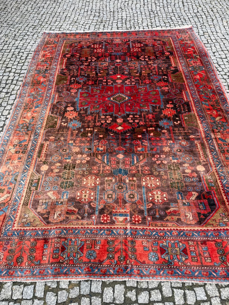 Dywan Hamadan 310x210 cm, czerwony, wełna, Iran - 260714