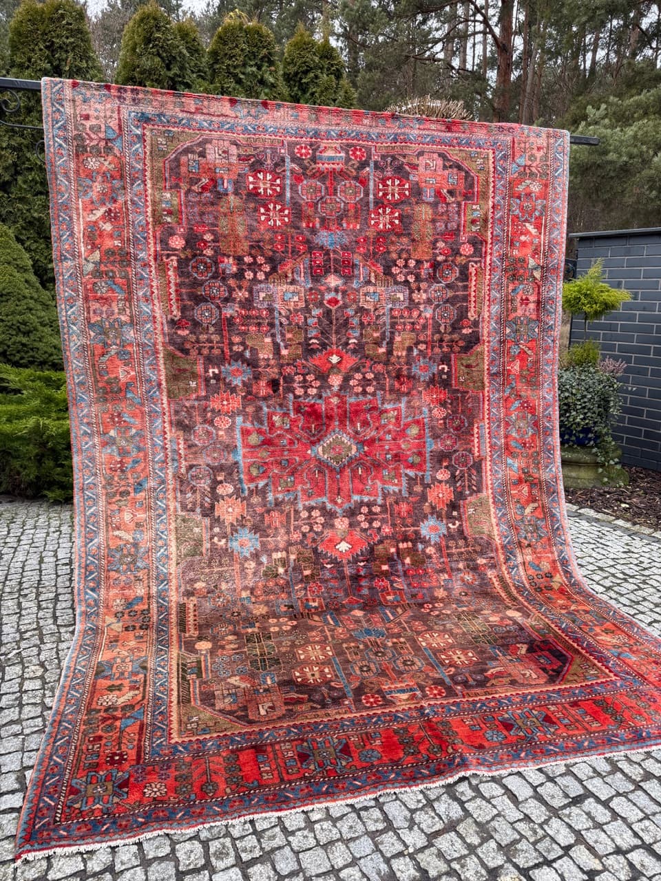 Dywan Hamadan 310x210 cm, czerwony, wełna, Iran - 260708