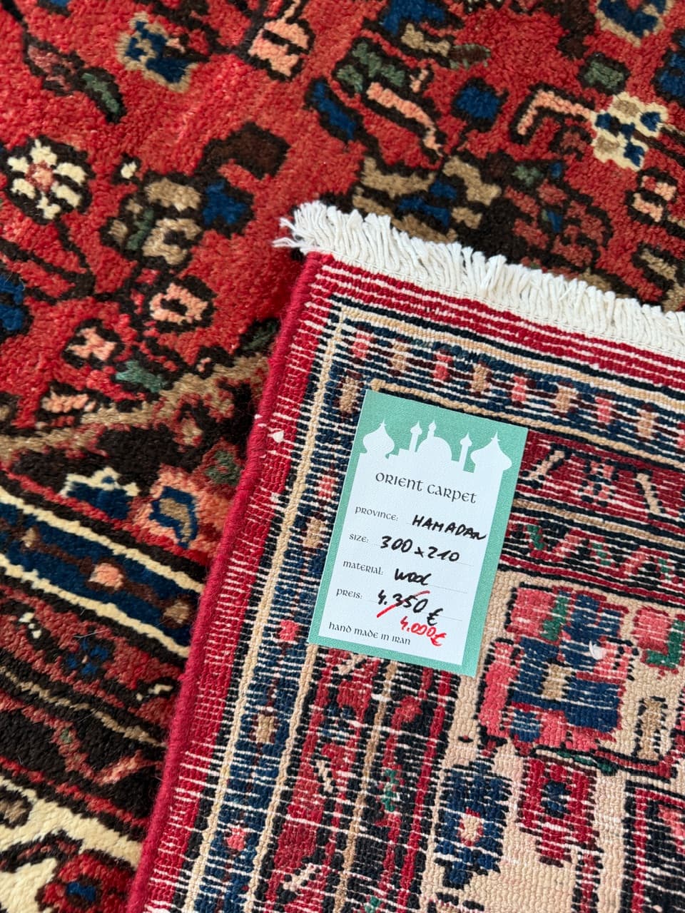 Dywan Hamadan 300x210 cm, multikolor, wełna, Iran - 260725