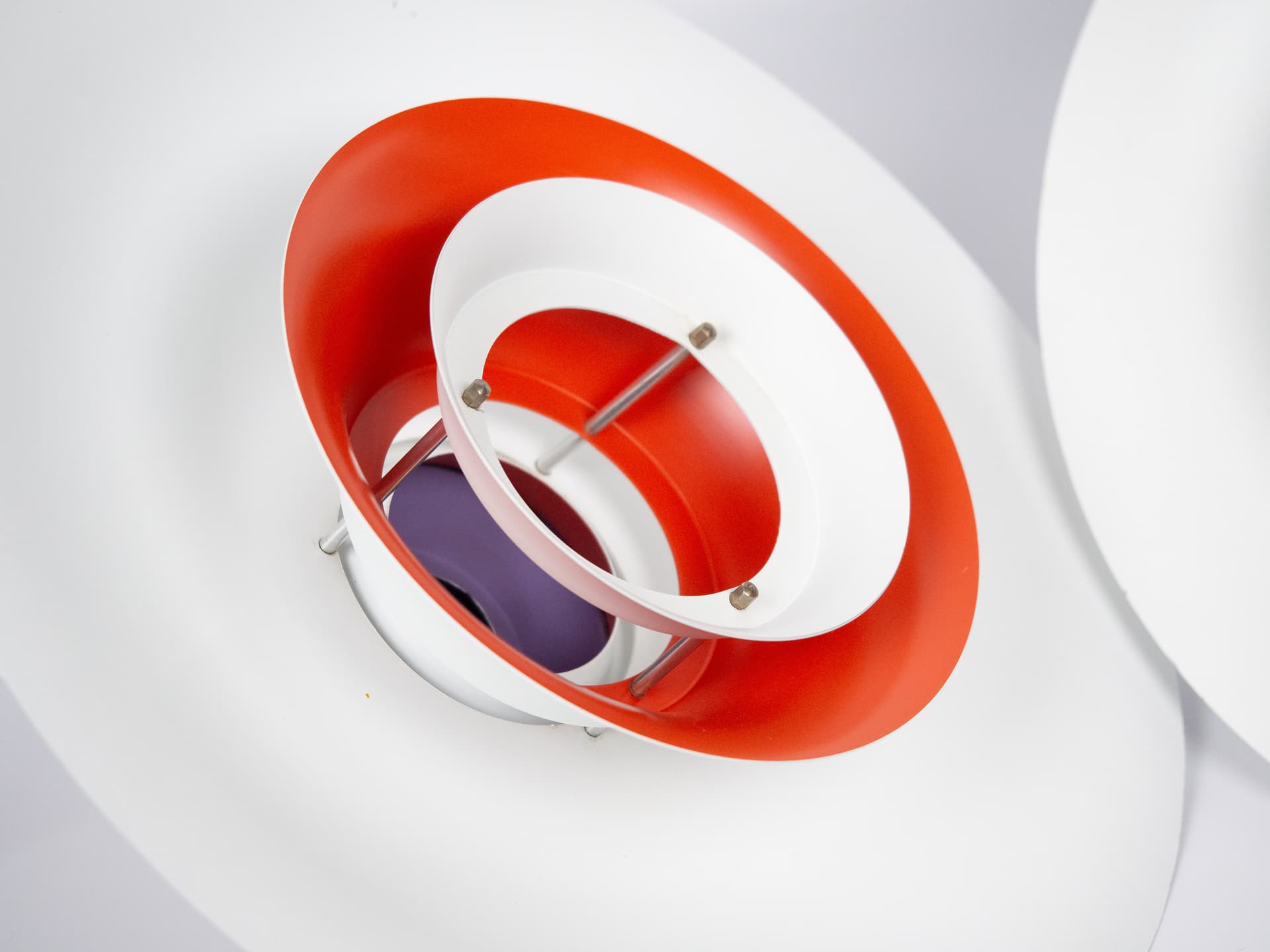 Para lamp wiszących, biały, metal, Dania, lata 80. - 260757