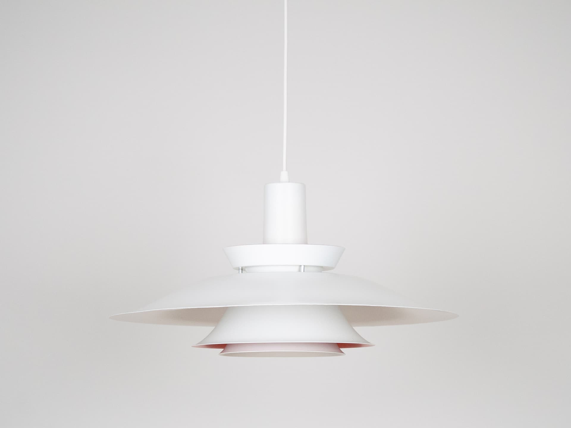 Para lamp wiszących, biały, metal, Dania, lata 80. - 260752