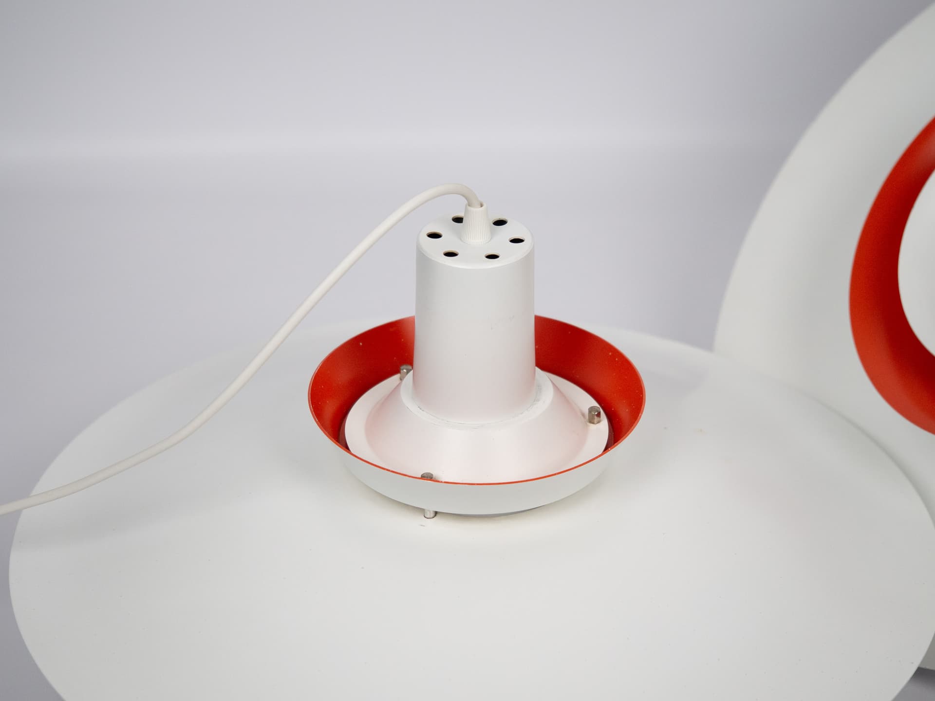 Para lamp wiszących, biały, metal, Dania, lata 80. - 260753