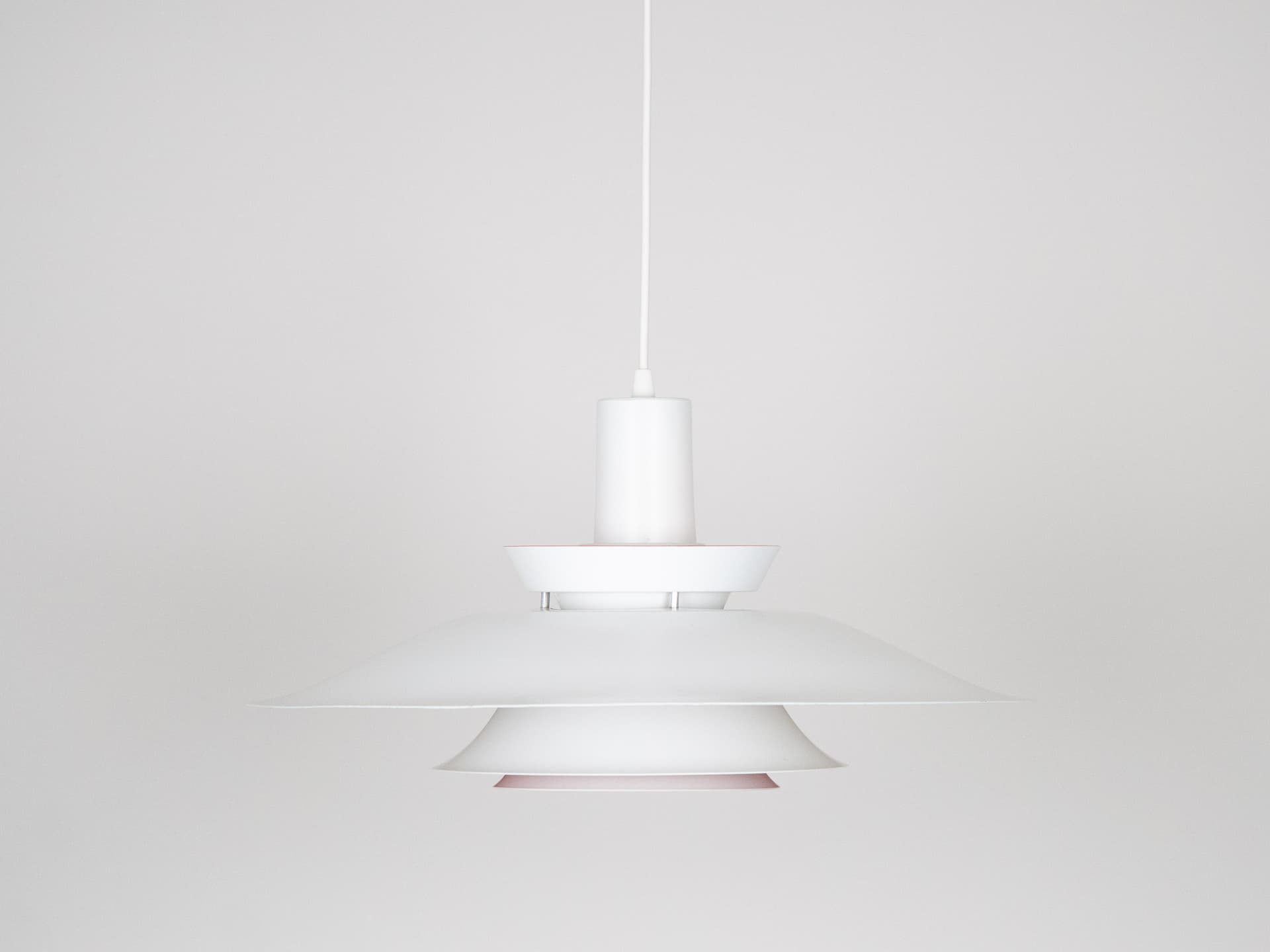 Para lamp wiszących, biały, metal, Dania, lata 80. - 260749