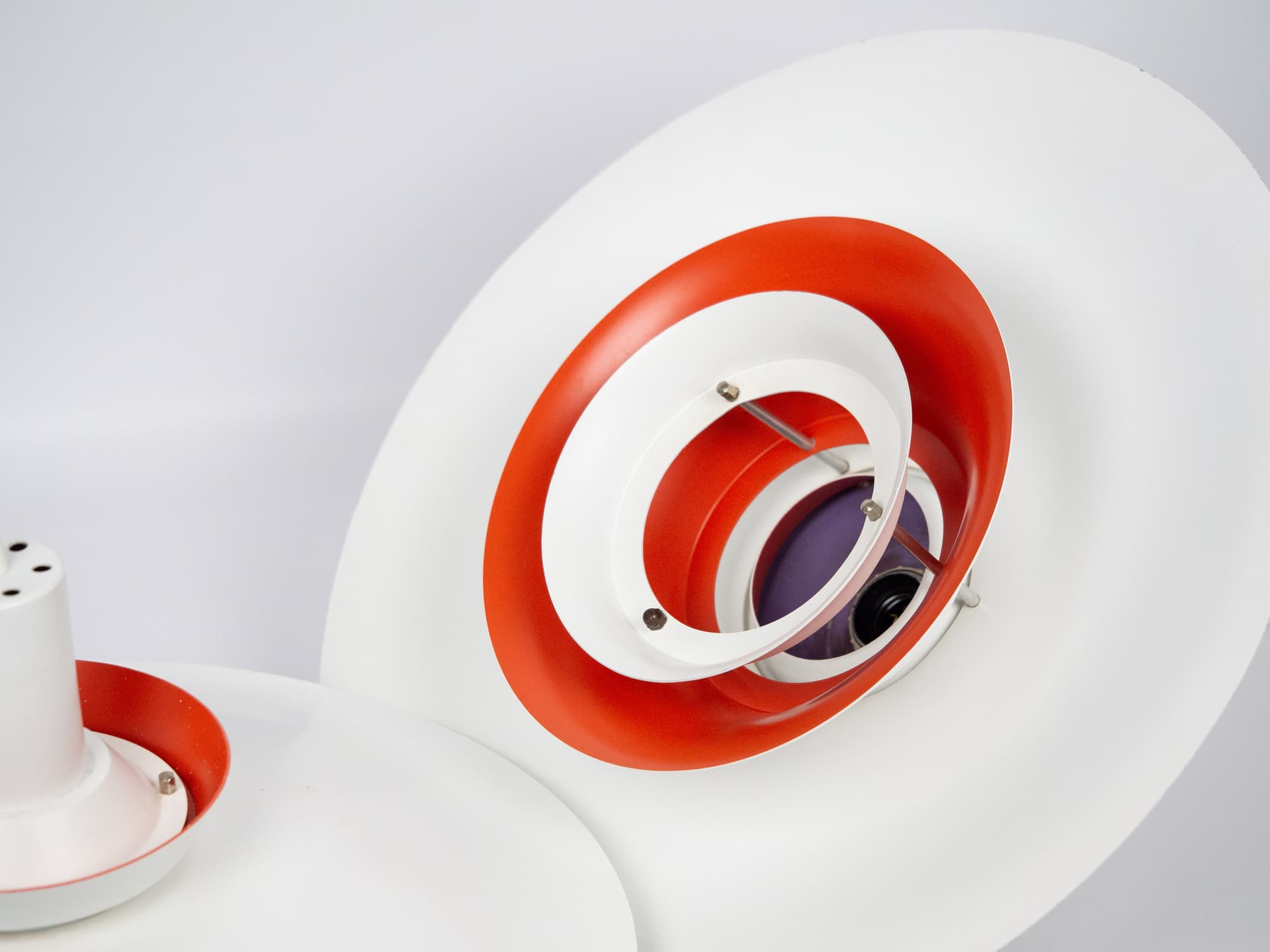 Para lamp wiszących, biały, metal, Dania, lata 80. - 260755