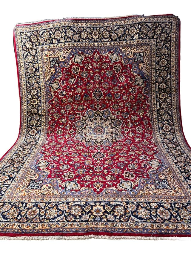 Dywan Keshan 400x300 cm, wełna czerwona, Iran - WYMIARY