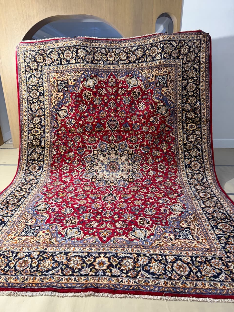 Dywan Keshan 400x300 cm, wełna czerwona, Iran - 260768