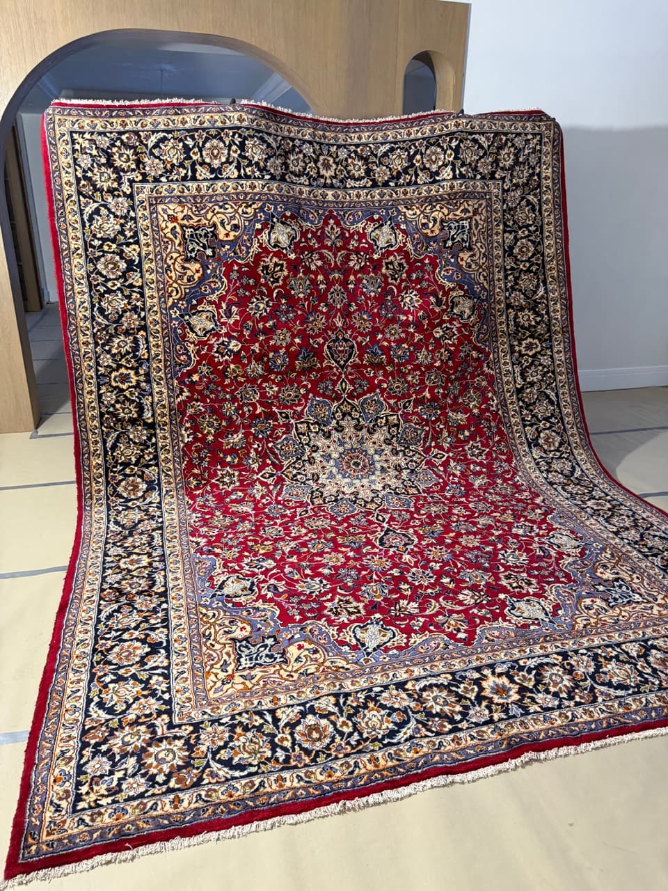 Dywan Keshan 400x300 cm, wełna czerwona, Iran - 260769