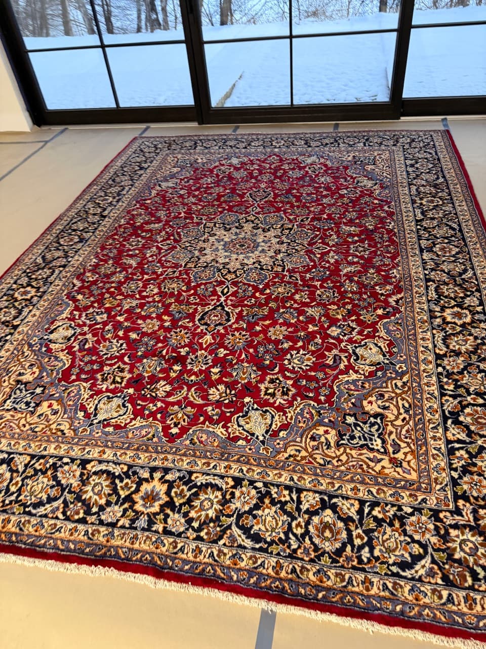 Dywan Keshan 400x300 cm, wełna czerwona, Iran - 260761