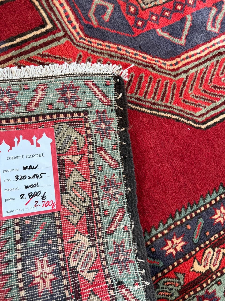 Chodnik Hamadan, czerwony, wełna, Iran - 260780