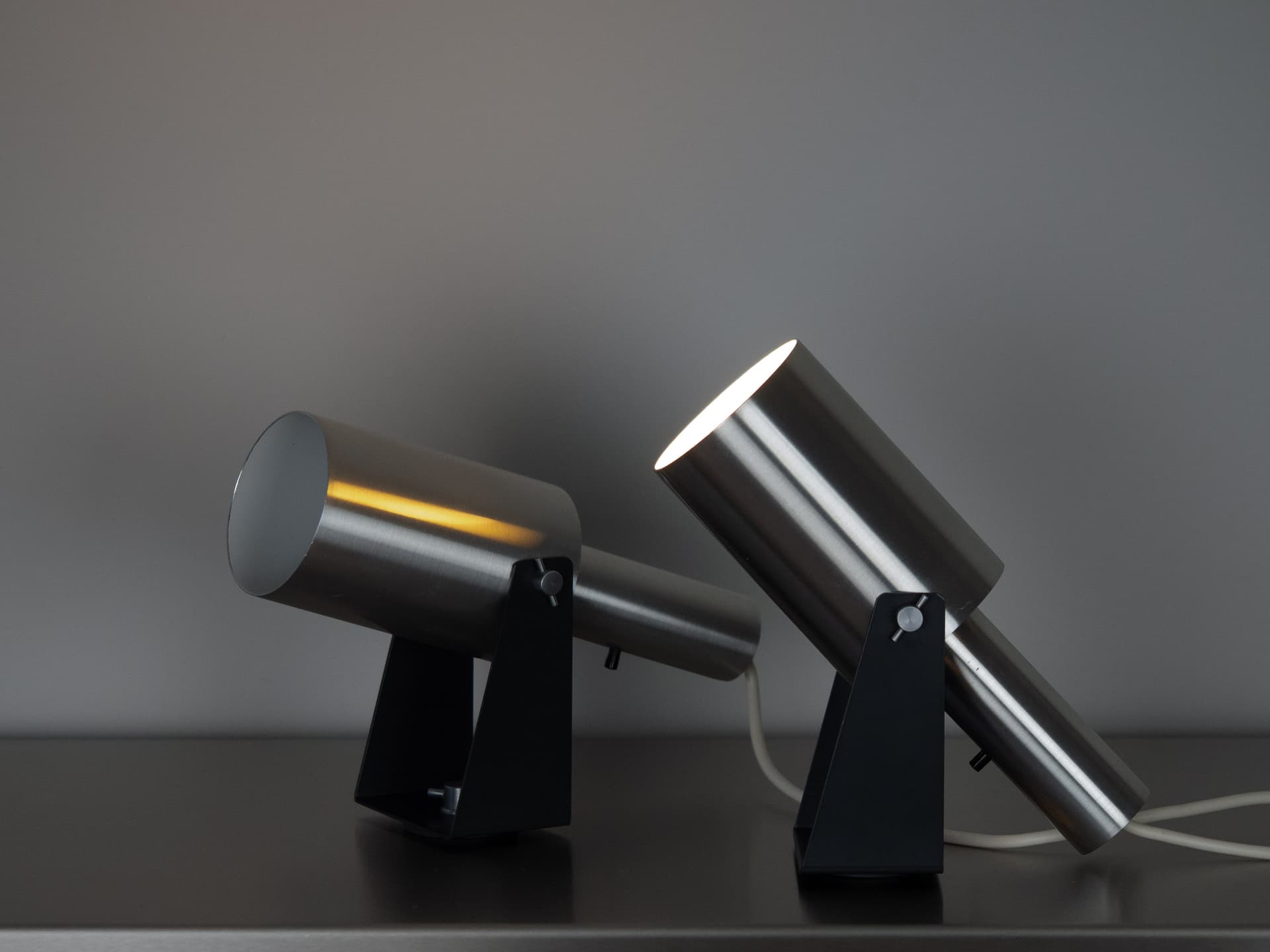 Pair of wall sconces Sonet, silver aluminum, Fog & Mørup, Denmark, 1960s. - 260814