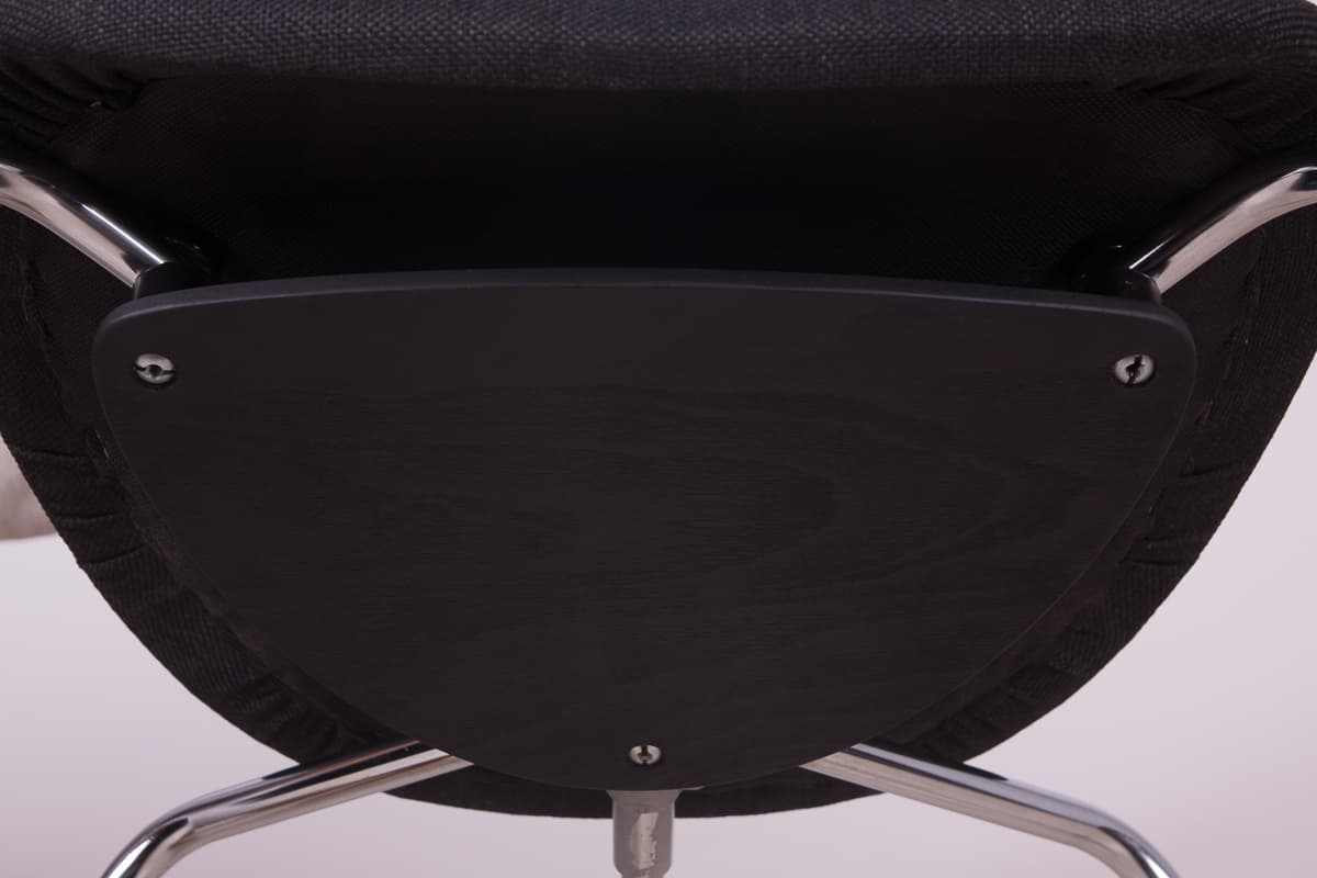 Krzesło SE 68, tkanina syntetyczna czarna, stal chromowana, proj. E. Eiermann, Wilde+Spieth, Niemcy, lata 60. - 261467