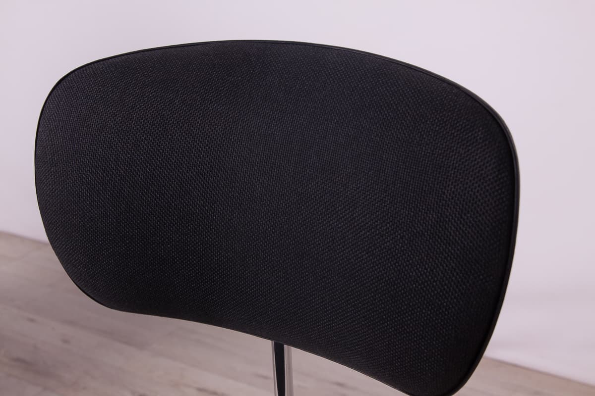 Krzesło SE 68, tkanina syntetyczna czarna, stal chromowana, proj. E. Eiermann, Wilde+Spieth, Niemcy, lata 60. - 261464