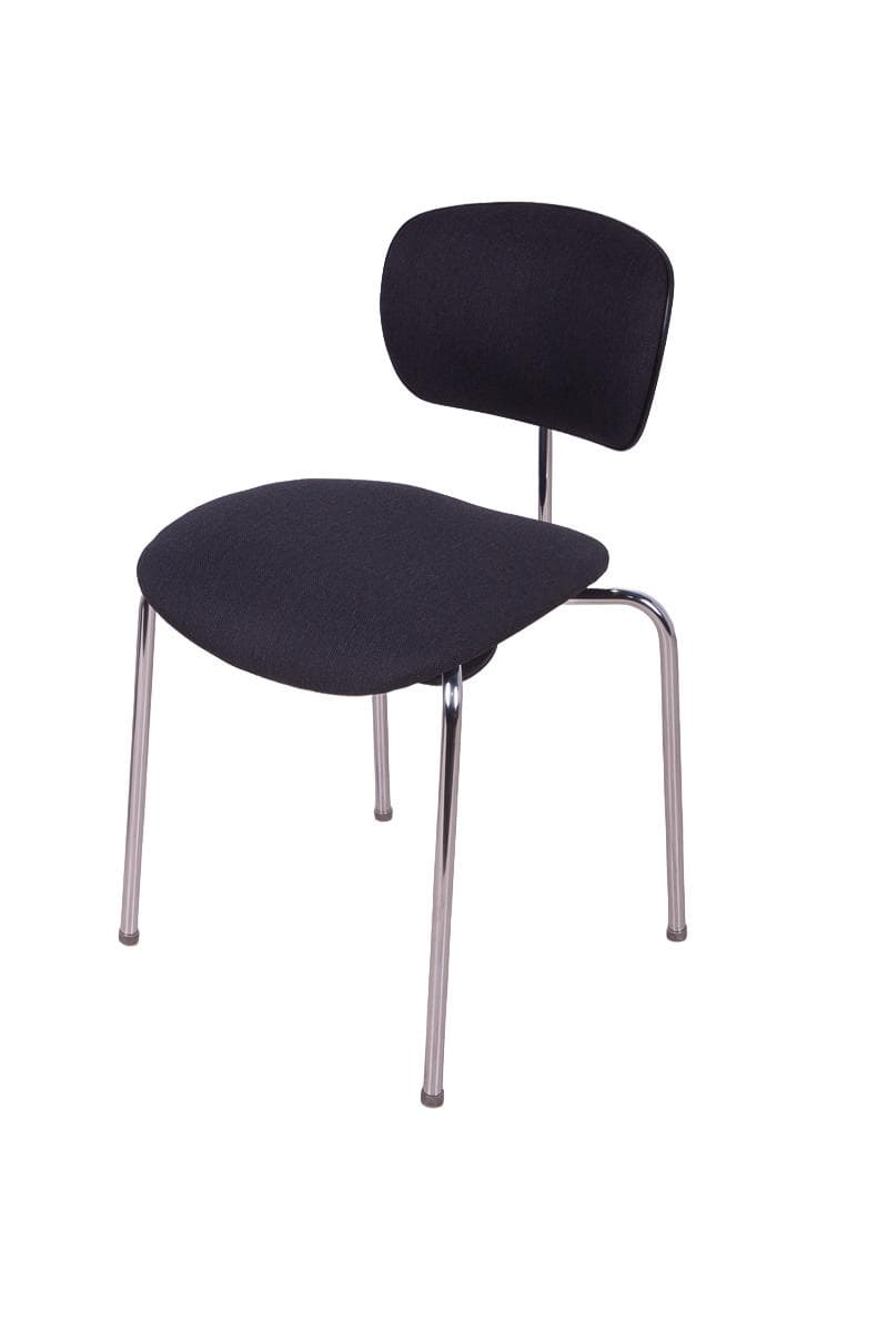 Krzesło SE 68, tkanina syntetyczna czarna, stal chromowana, proj. E. Eiermann, Wilde+Spieth, Niemcy, lata 60.