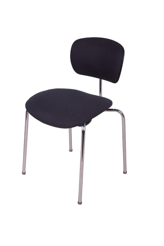 Krzesło SE 68, tkanina syntetyczna czarna, stal chromowana, proj. E. Eiermann, Wilde+Spieth, Niemcy, lata 60. - WYMIARY