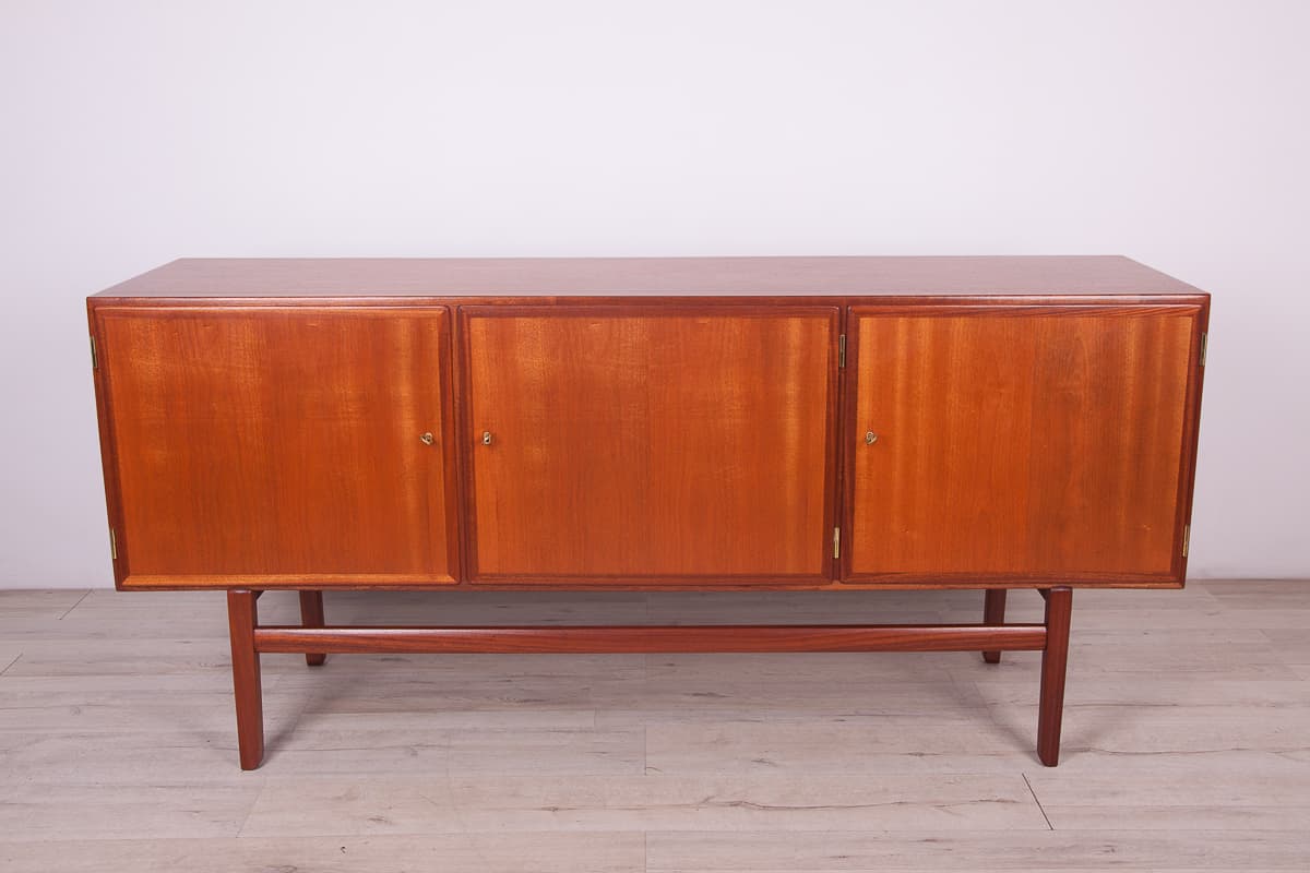 Sideboard Rungstedlund, brown teak, by O. Wanscher, Poul Jeppesens Møbelfabrik, Denmark, 1960s. - 261471