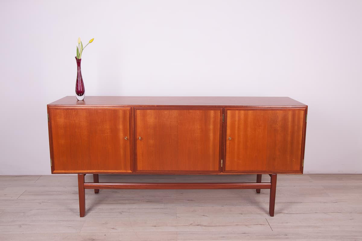 Sideboard Rungstedlund, brown teak, by O. Wanscher, Poul Jeppesens Møbelfabrik, Denmark, 1960s. - 261469