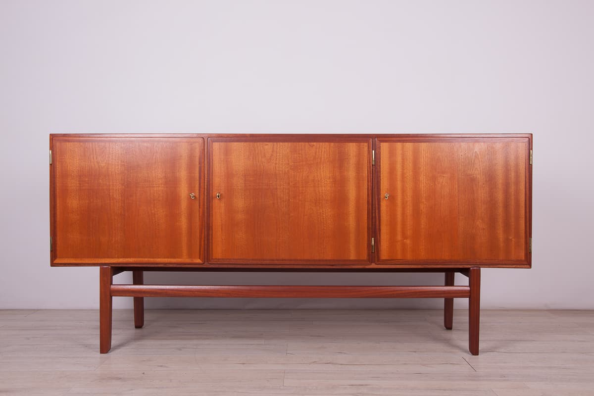 Sideboard Rungstedlund, brown teak, by O. Wanscher, Poul Jeppesens Møbelfabrik, Denmark, 1960s. - 261470