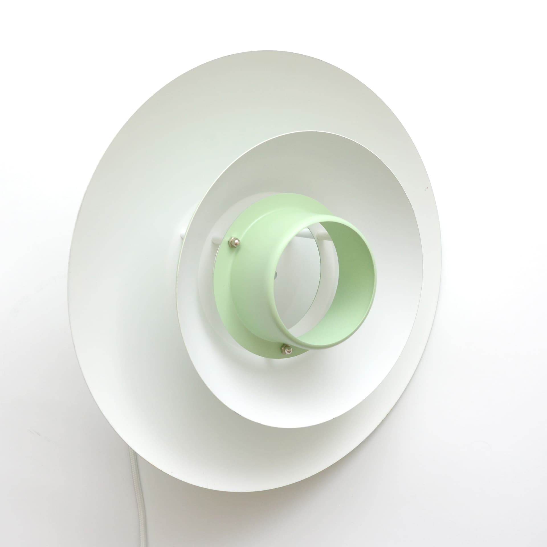 Pendant Lamp Scandinavian, green metal, 1970s. - 261483