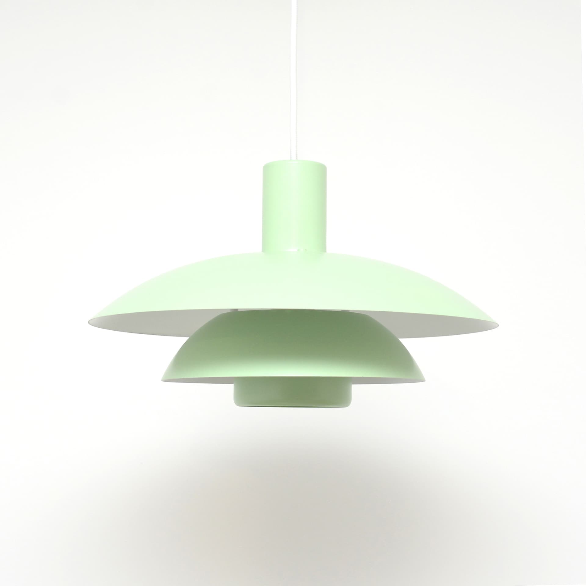 Pendant Lamp Scandinavian, green metal, 1970s. - 261480