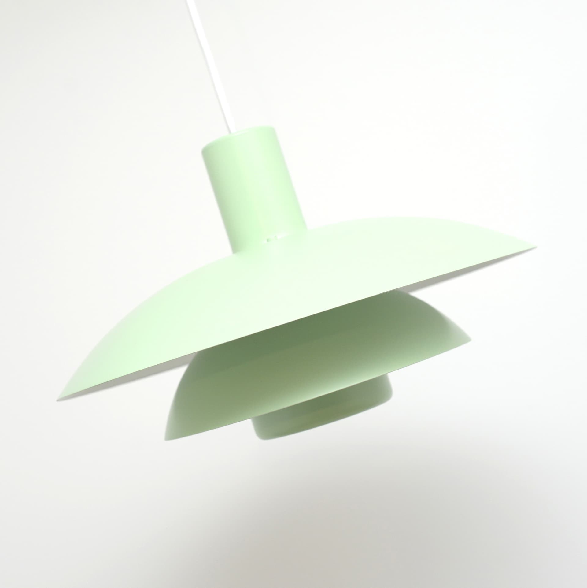 Pendant Lamp Scandinavian, green metal, 1970s. - 261485