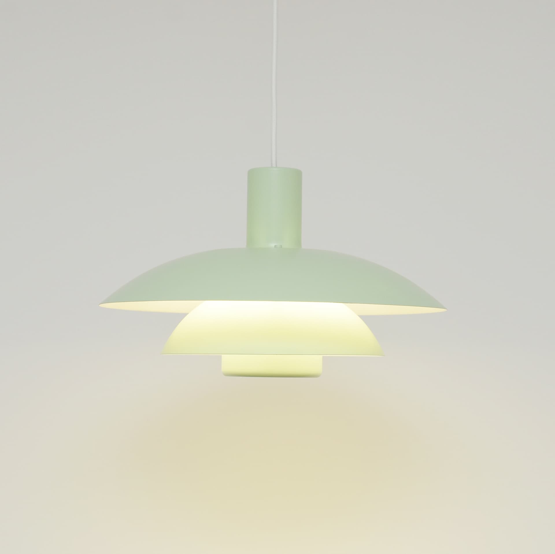 Pendant Lamp Scandinavian, green metal, 1970s. - 261481