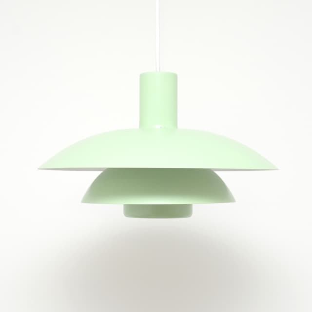 Pendant Lamp Scandinavian, green metal, 1970s. - DIMENSION