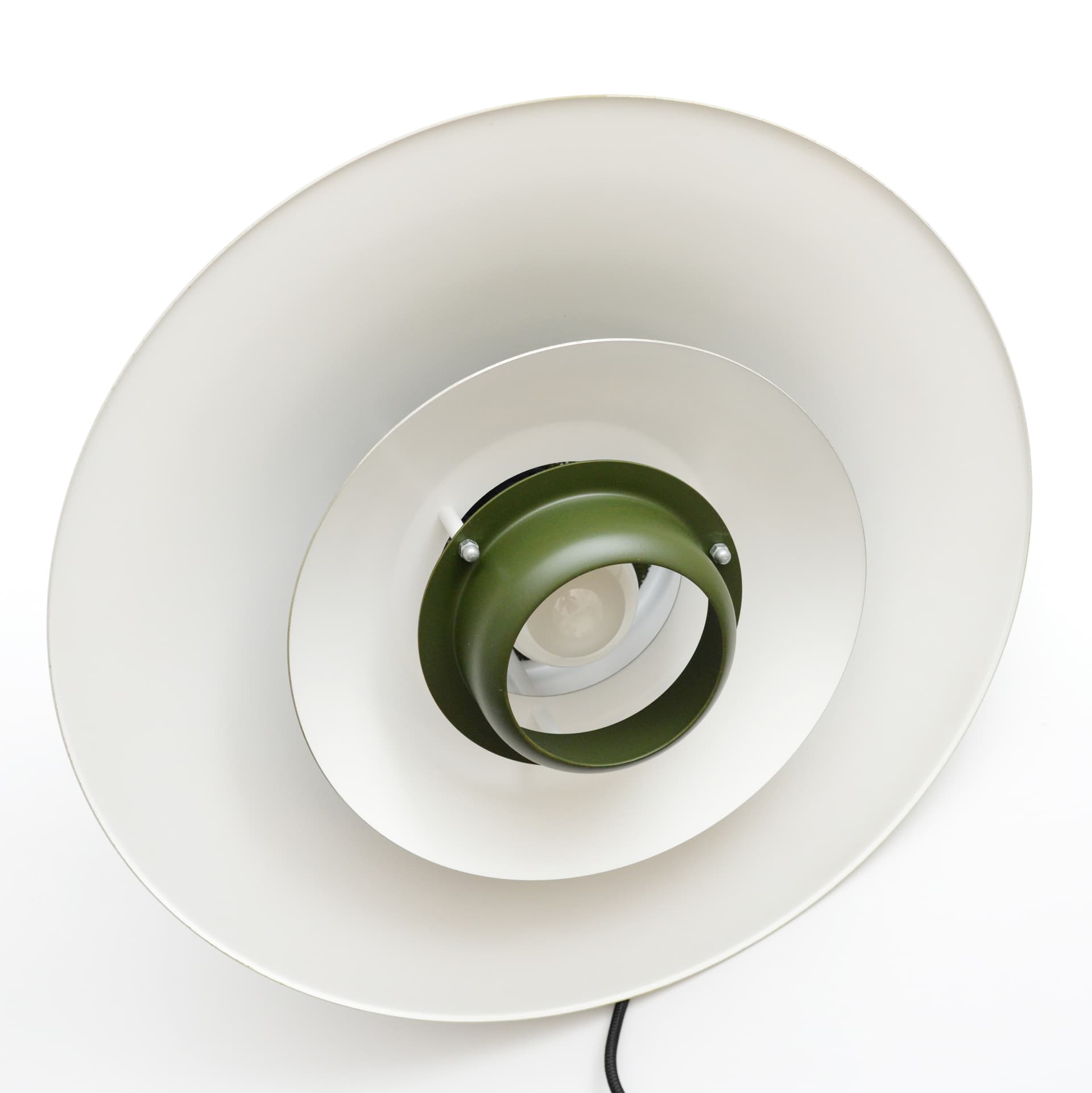 Lampa wisząca, butelkowo zielona, metal, Vitrika, Dania, lata 70. - 261491