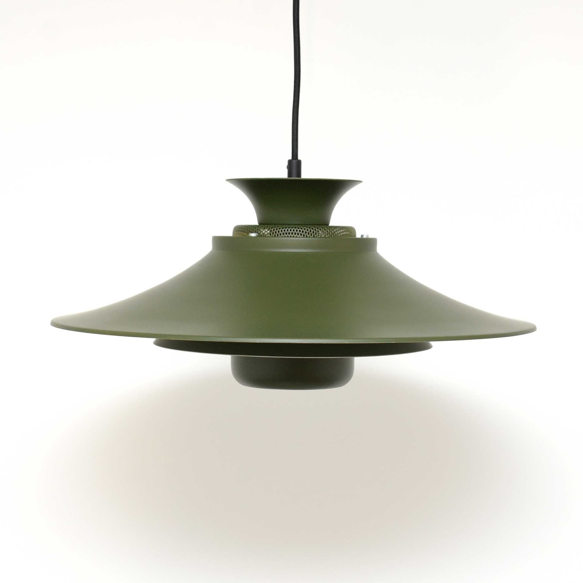 Lampa wisząca, butelkowo zielona, metal, Vitrika, Dania, lata 70. - 261487