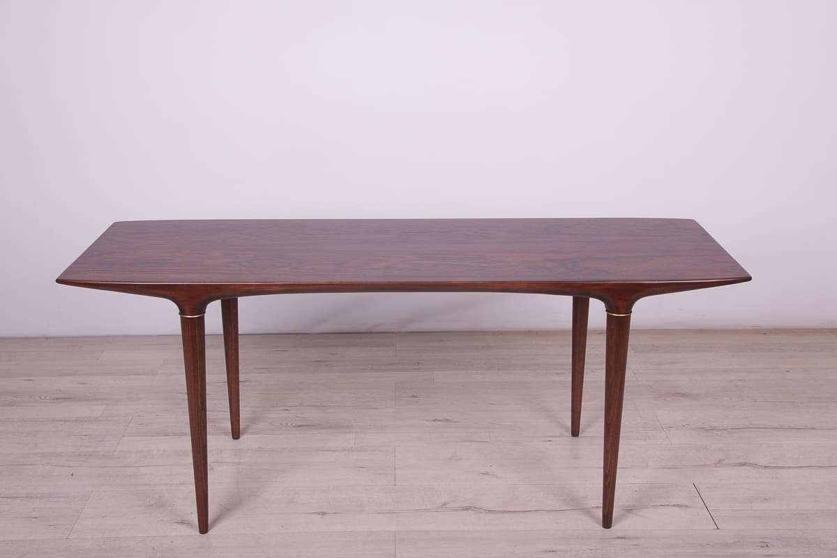 Coffee table Cortina, brown beech, brown rosewood, by S. Skogh, for Säffle Möbelfabrik, Sweden, 1960s. - 261504