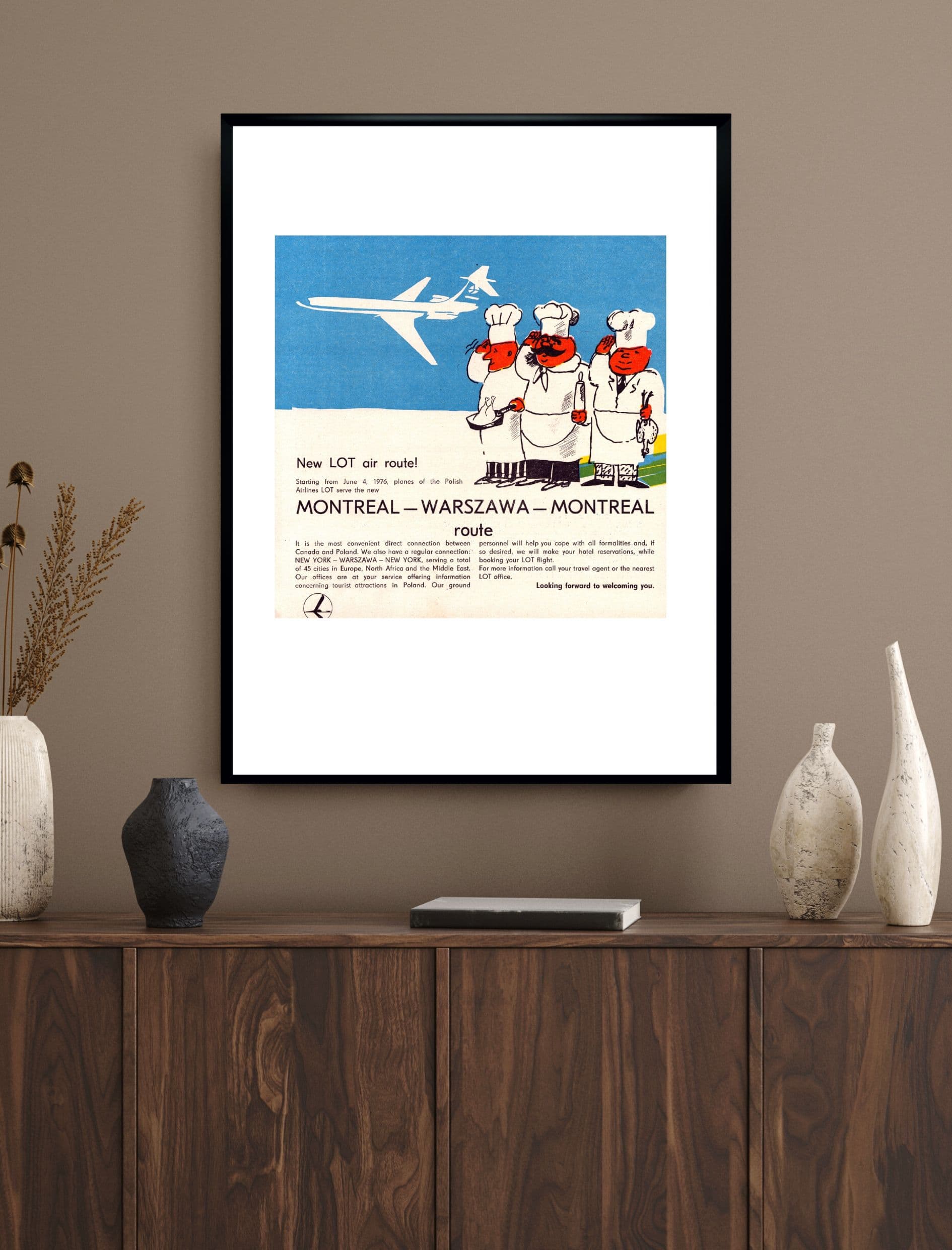 Advertising poster LOT Polish Airlines, multicolor, Poland, 1970s - 261510