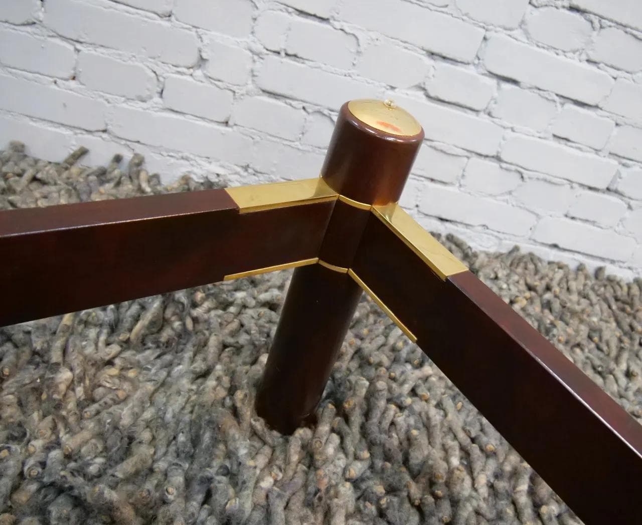 Coffee table, walnut brown, smoked glass, Italy, 1970s. - 18986