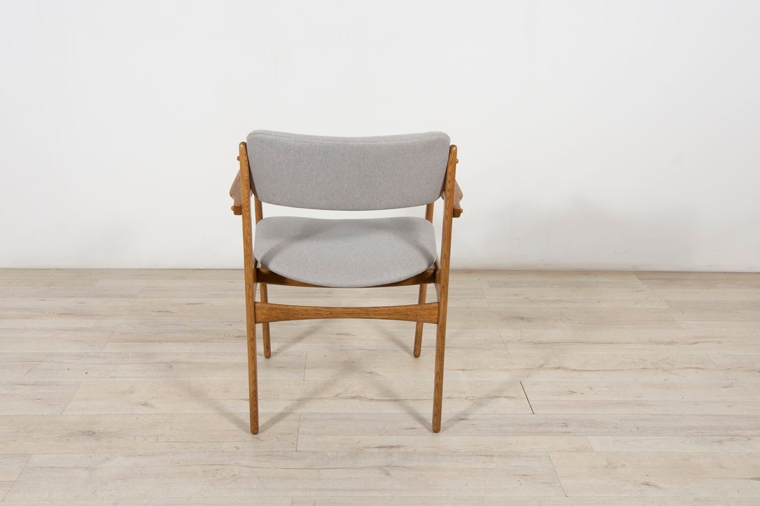 Set of six armchairs, light oak, grey fabric, by E. Buch, Denmark, 1960s. - 261562