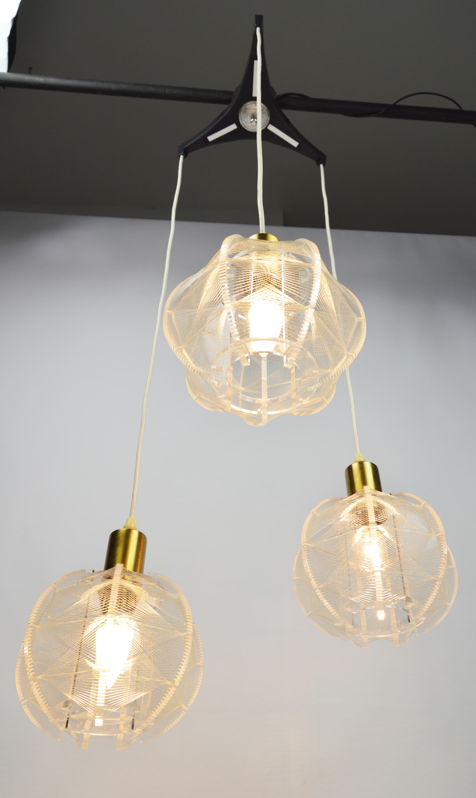 Lampa kaskadowa, Space Age, akryl transparentny, lata 70. - 261645