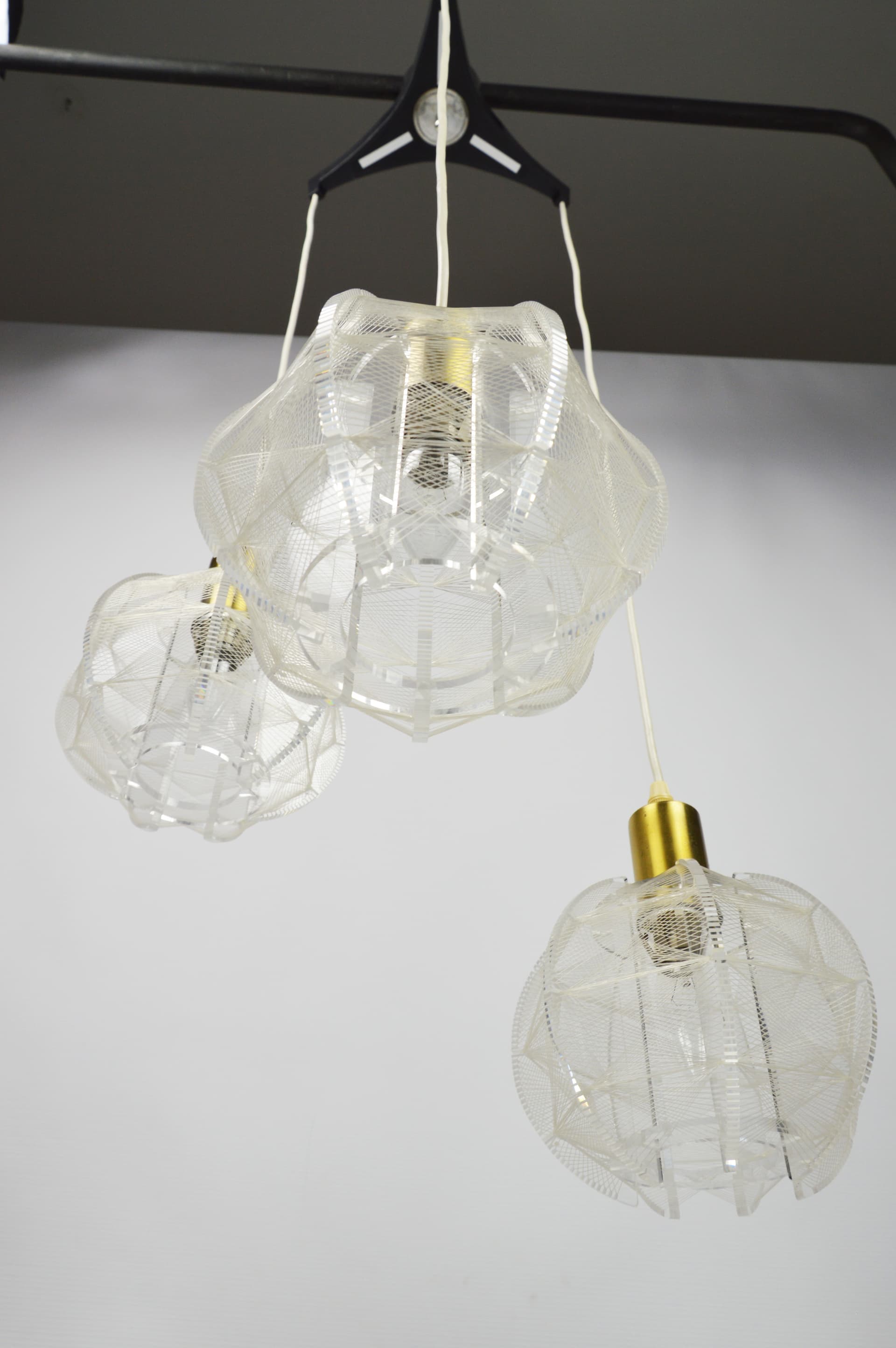 Lampa kaskadowa, Space Age, akryl transparentny, lata 70. - 261643