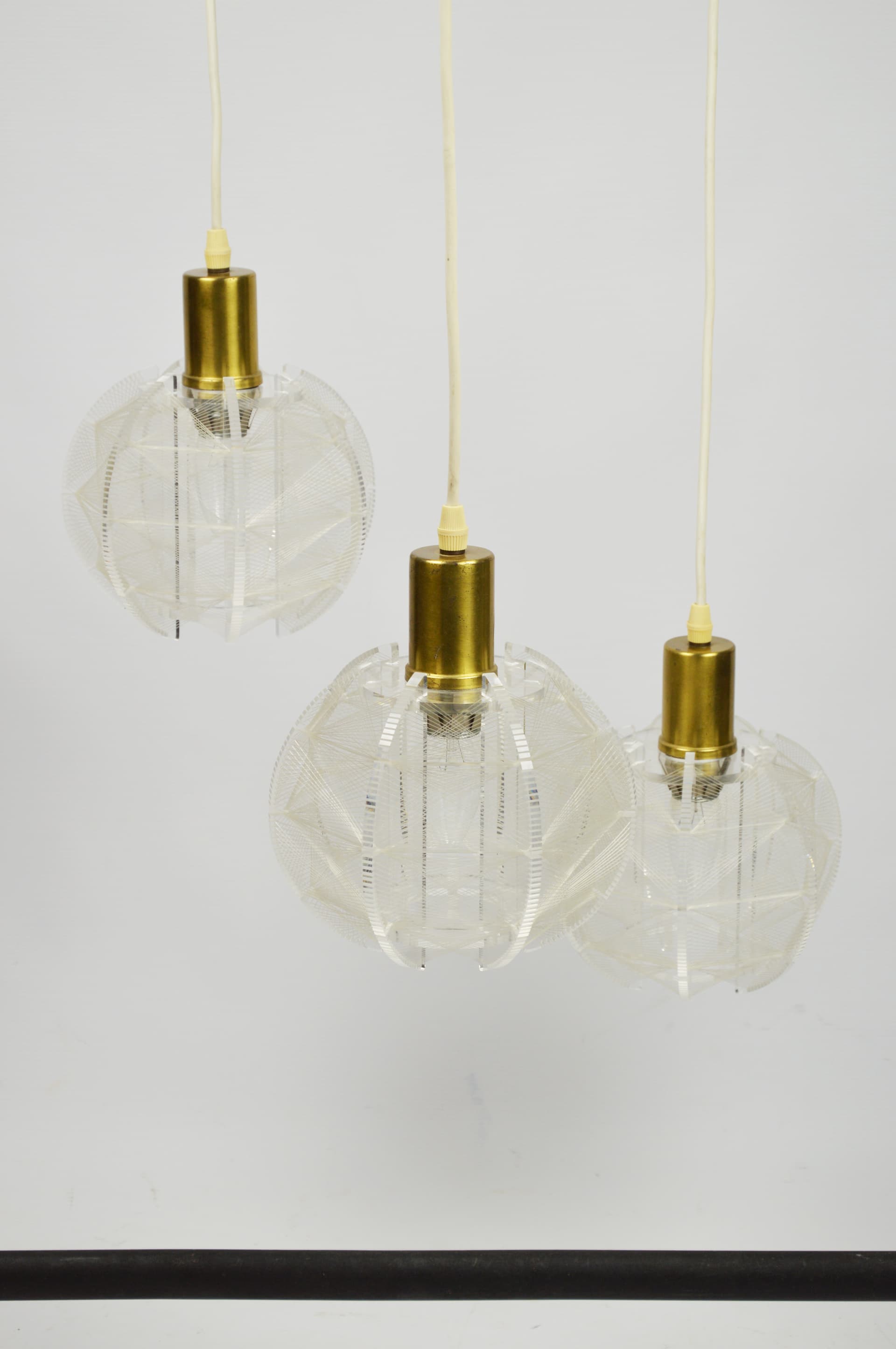 Lampa kaskadowa, Space Age, akryl transparentny, lata 70. - 261639