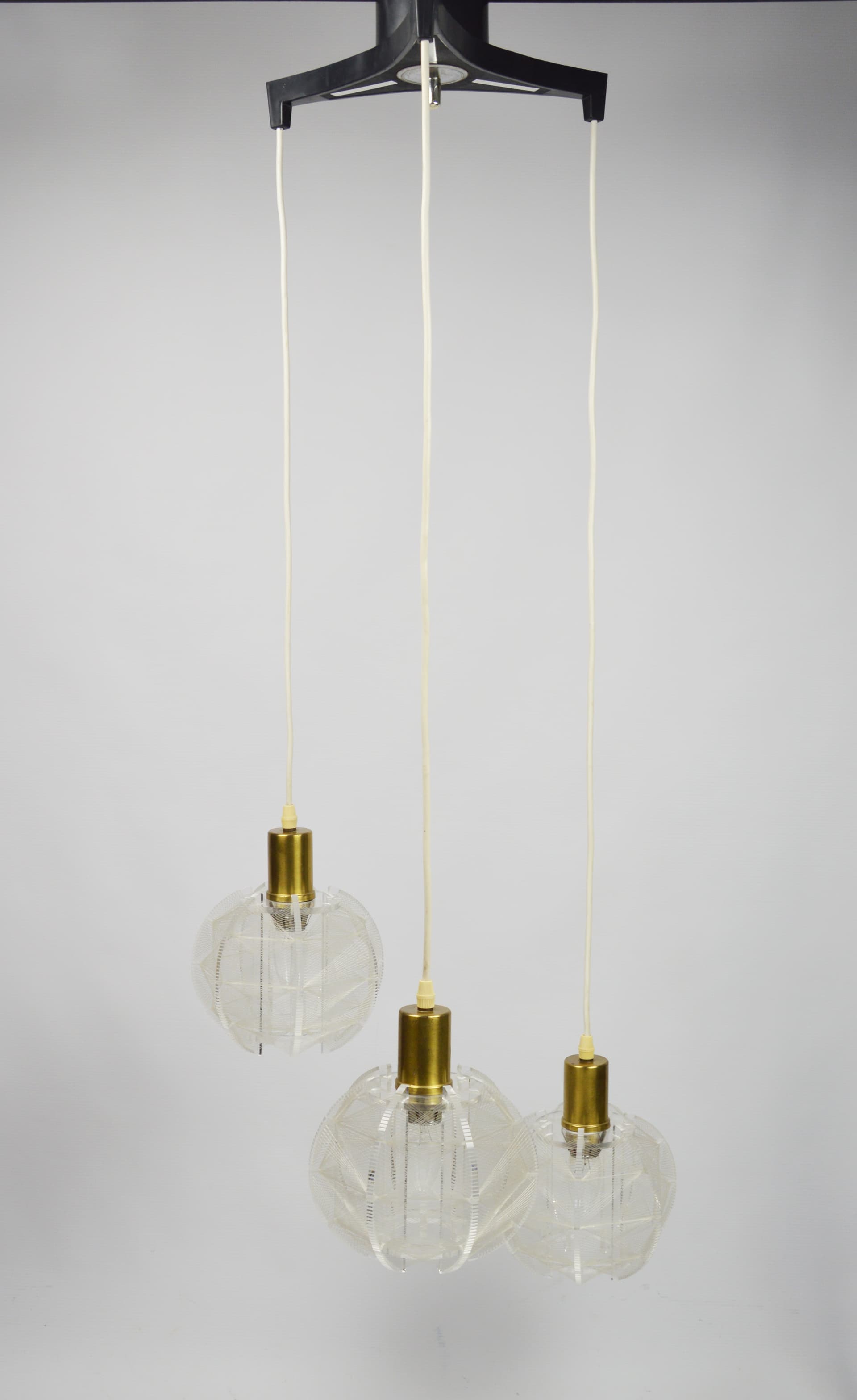 Lampa kaskadowa, Space Age, akryl transparentny, lata 70. - 261636