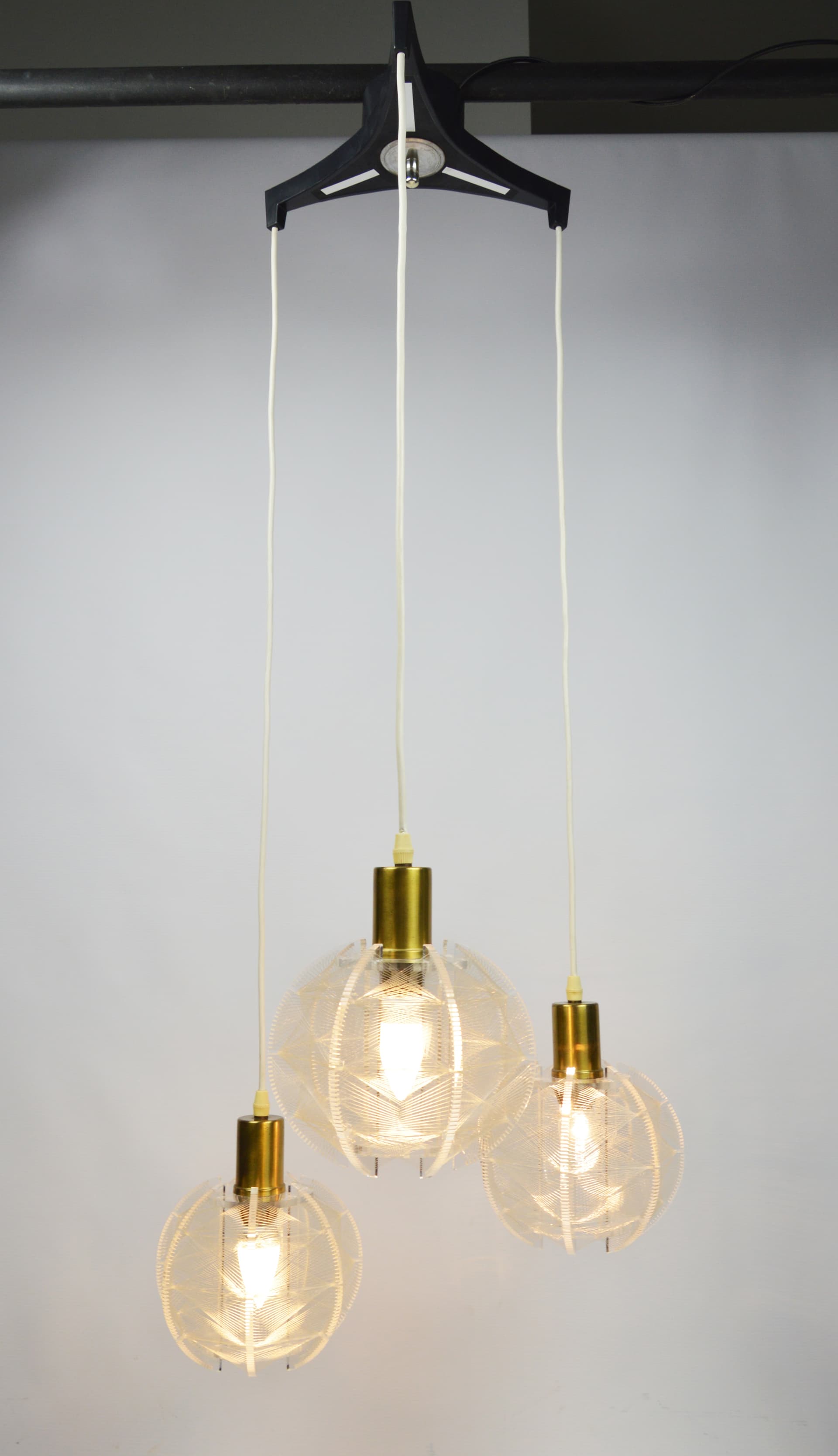 Lampa kaskadowa, Space Age, akryl transparentny, lata 70. - 261646