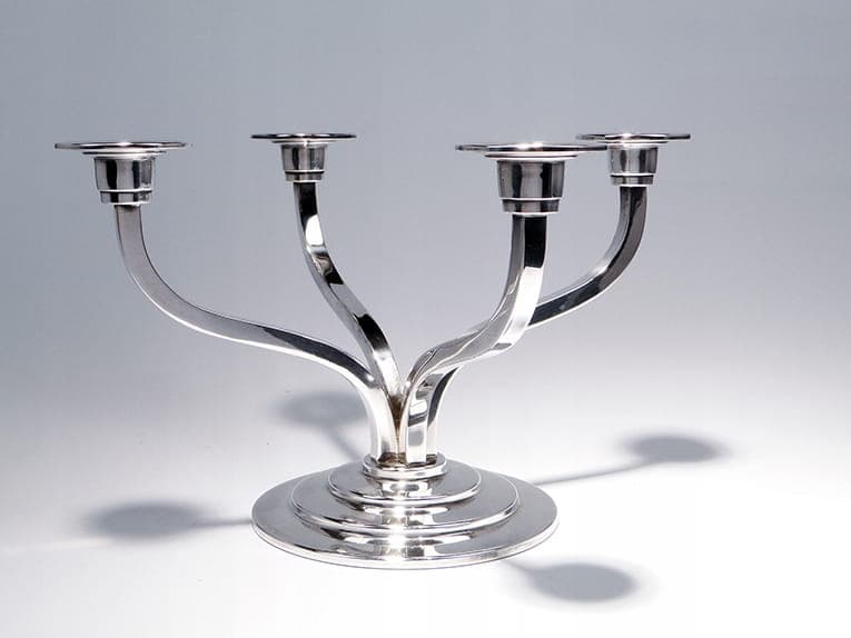 Candelabrum Art Deco, silver, brass, Belgium, 1920s - 261720