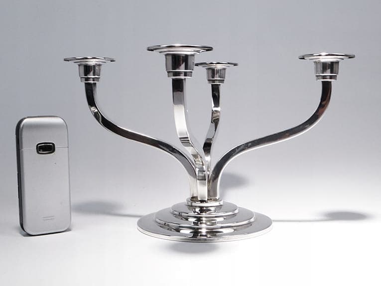 Candelabrum Art Deco, silver, brass, Belgium, 1920s - 261718