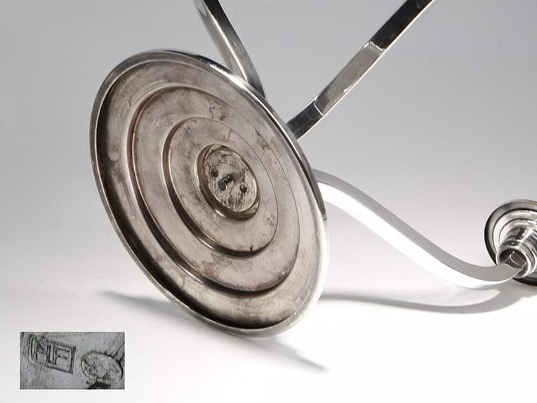 Candelabrum Art Deco, silver, brass, Belgium, 1920s - 261717