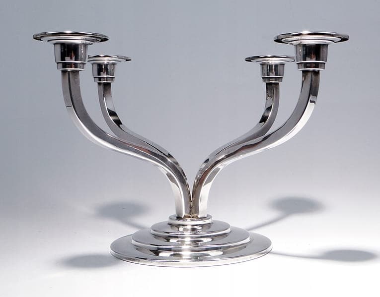 Candelabrum Art Deco, silver, brass, Belgium, 1920s - 261721