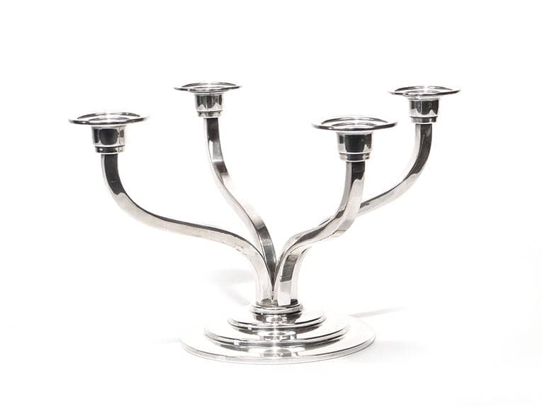 Candelabrum Art Deco, silver, brass, Belgium, 1920s